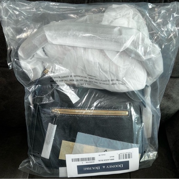 Dooney & Bourke Black Shoulder Bag with Gold Accents - Picture 7 of 8